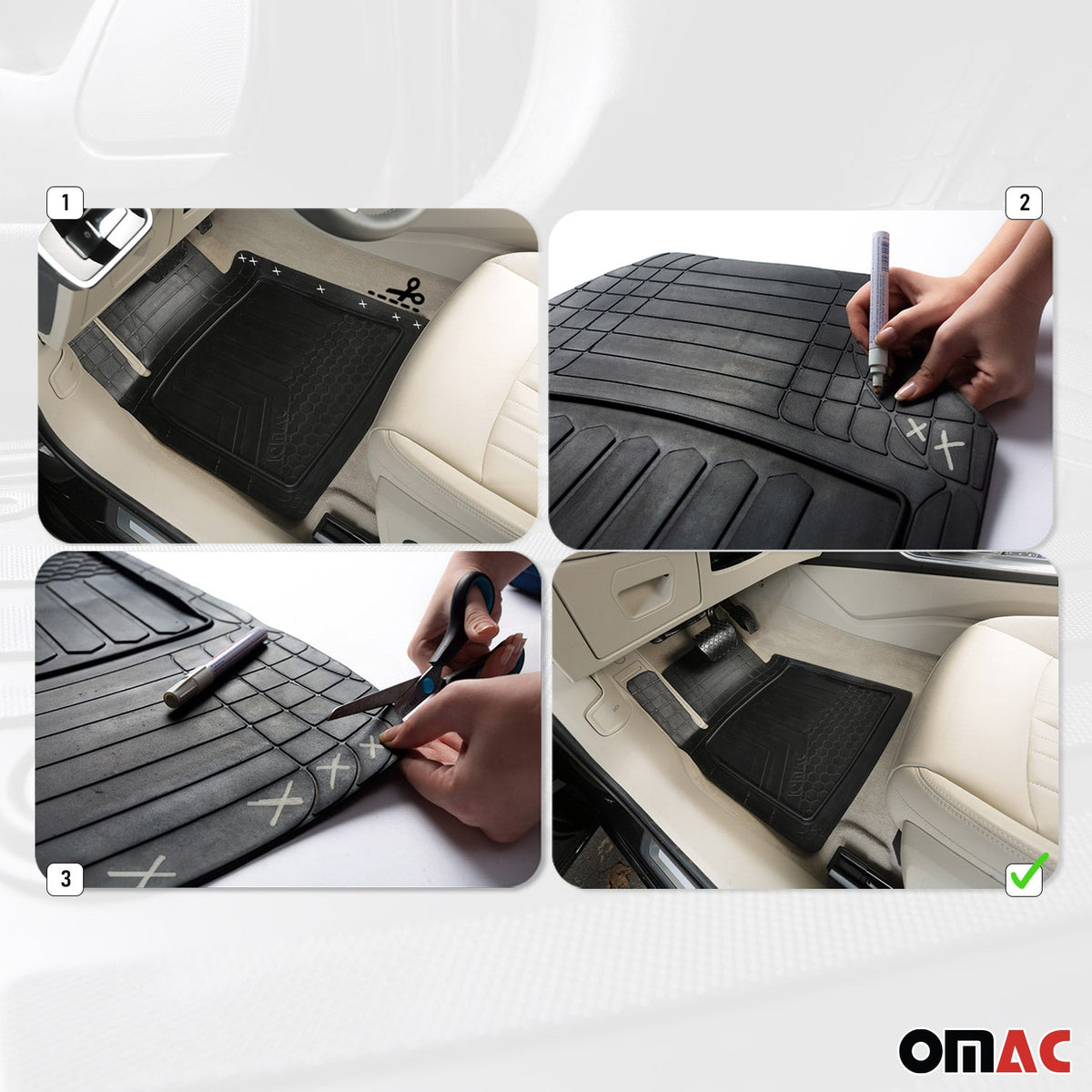 Fußmatten Gummimatten 3D Matte für Opel Insignia Gummi Universal Schwarz 5tlg