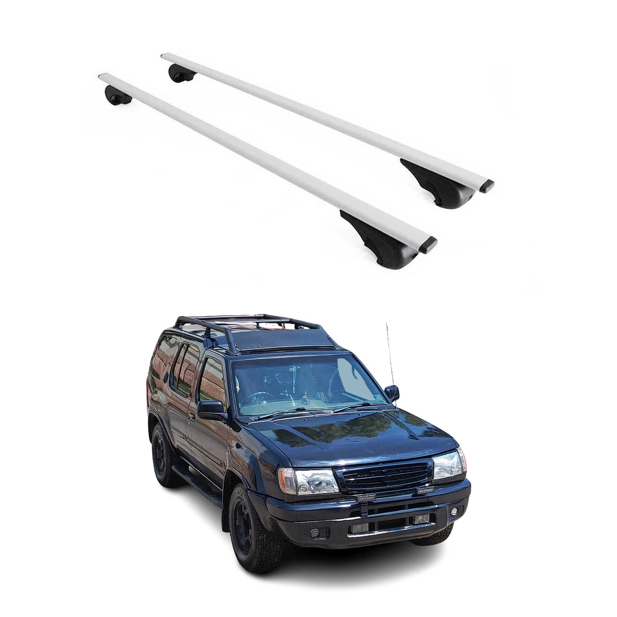 Dachträger Grundträger für Nissan Xterra 2004-2015 75kg Stahl Silber 2 tlg