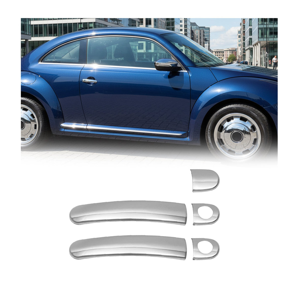 Chrom Türgriff Blende für VW Polo 2009-2017 2-Tür Edelstahl 5tlg