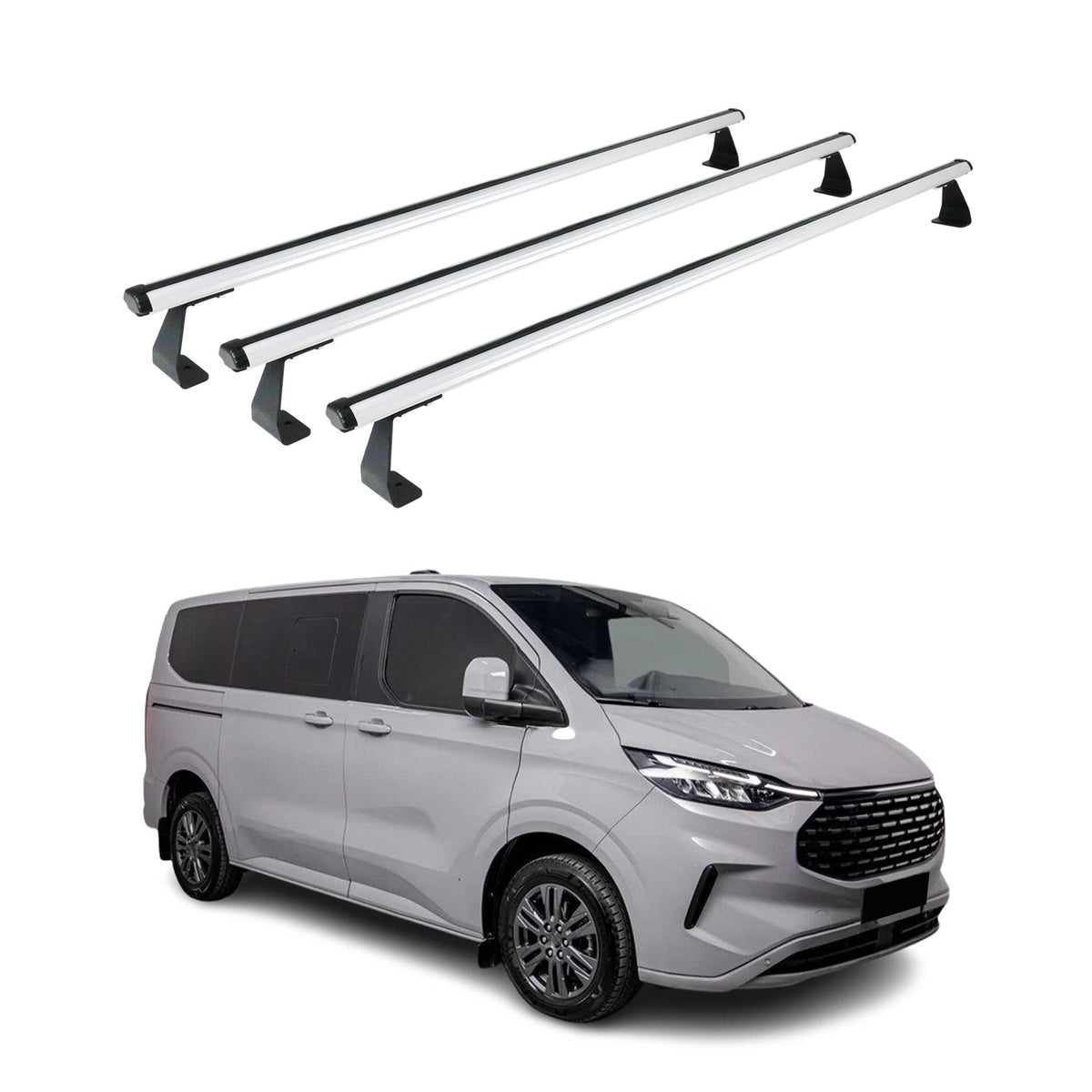 Dachträger Grundtäger für VW Transporter T7 2023-2026 75kg Alu Silber 3 tlg