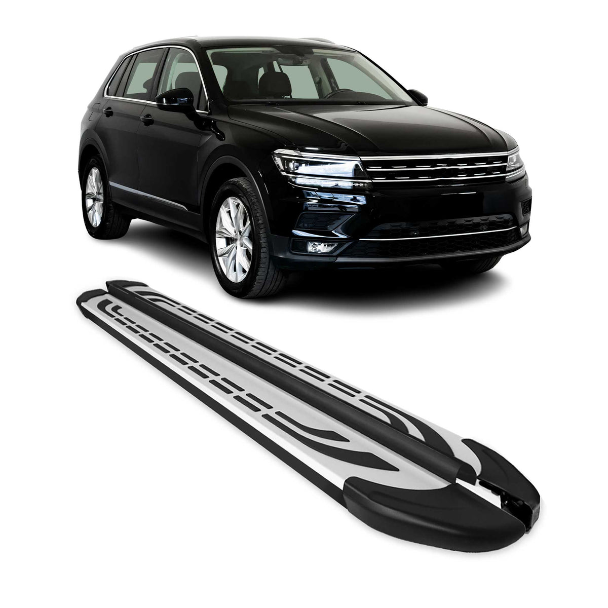 Trittbretter Seitenschweller für VW Tiguan Allspace 2016-2023 Schwarz