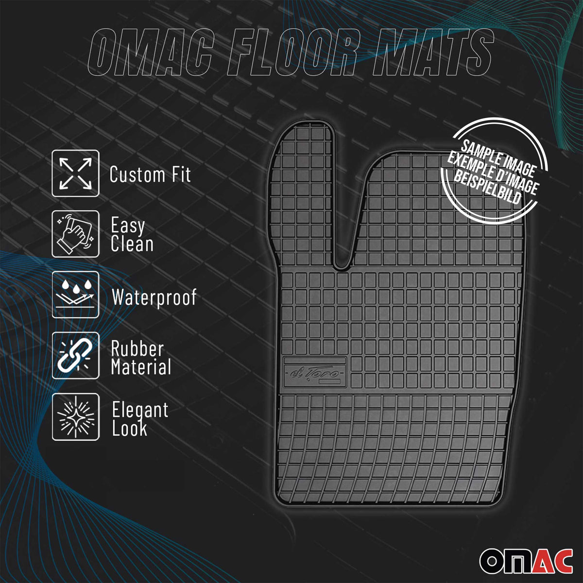 OMAC Gummi Fußmatten für Volvo XC90 2015-2026 Automatten Gummi Schwarz 4tlg