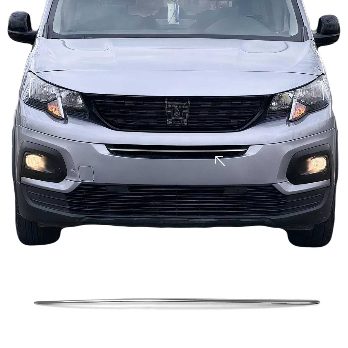Kühlergrill Leisten Grillleisten für Peugeot Rifter 2018-2026 Edelstahl Chrom