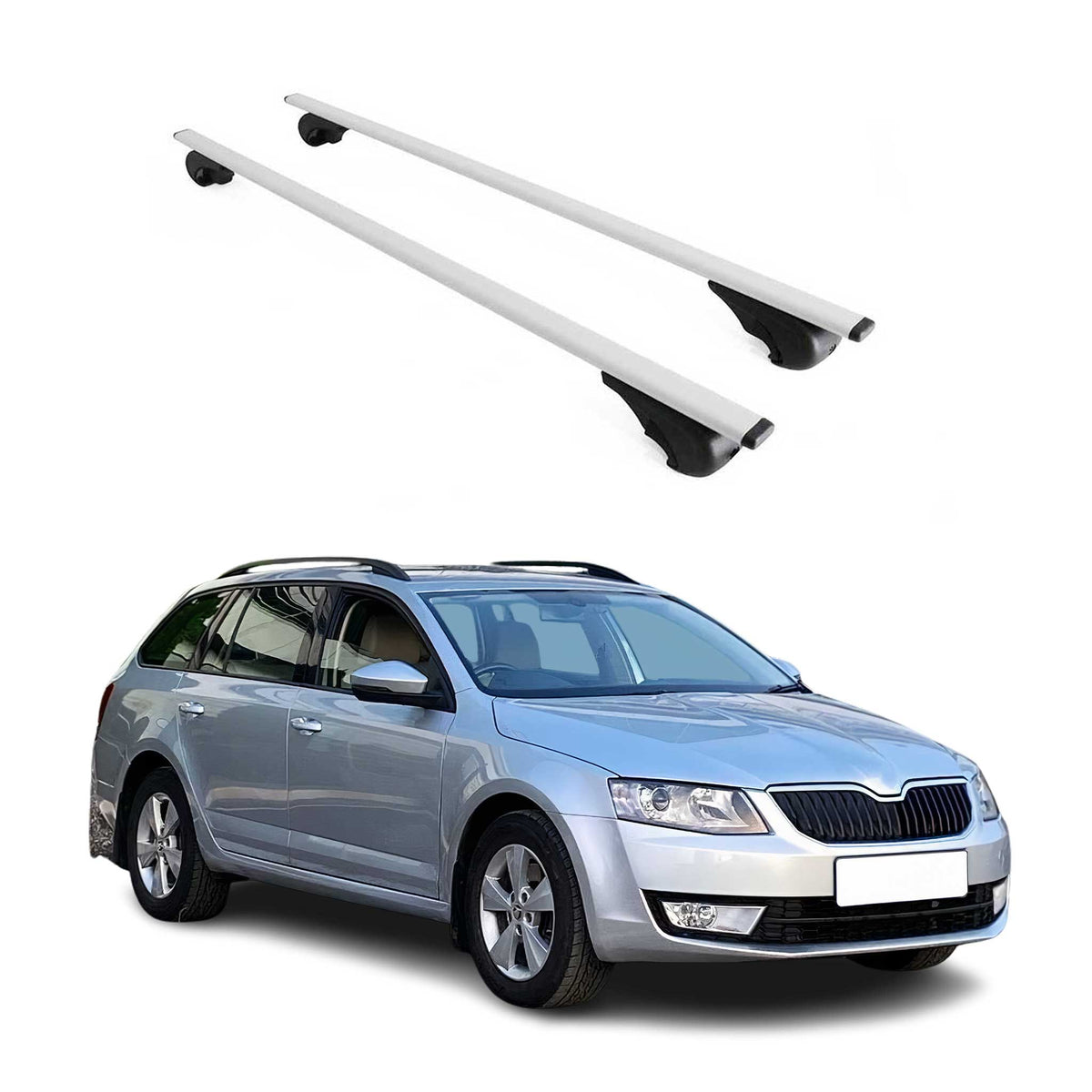 Dachträger Grundträger für Skoda Octavia mk3 Kombi 2013-2020 75kg Stahl Grau 2x