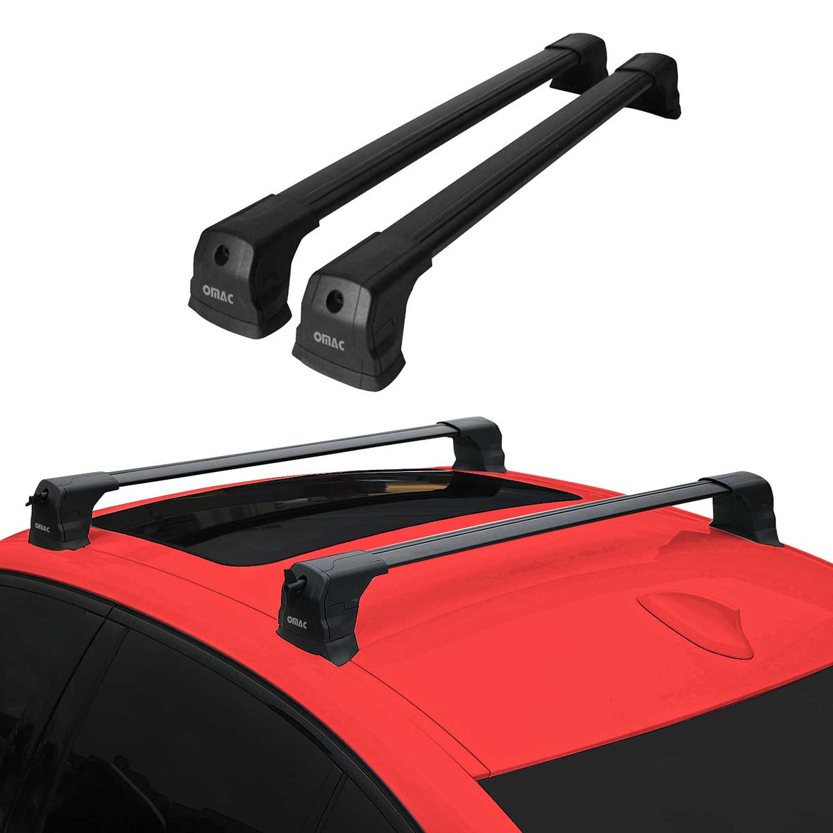Dachträger Gepäckträger für Ford Focus C-Max 2003-2010 Grundträger Alu Schwarz