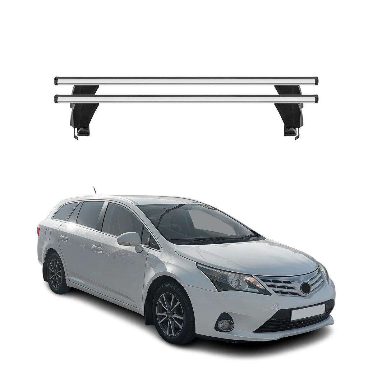 Menabo Dachträger für Toyota Avensis mk3 2008-2012 Pre-FL 50kg Alu Silber 2x