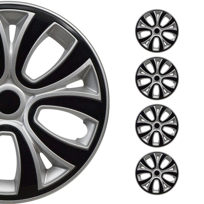 4x Radblenden Radkappen Radzierblenden 16" Zoll Grau Schwarz