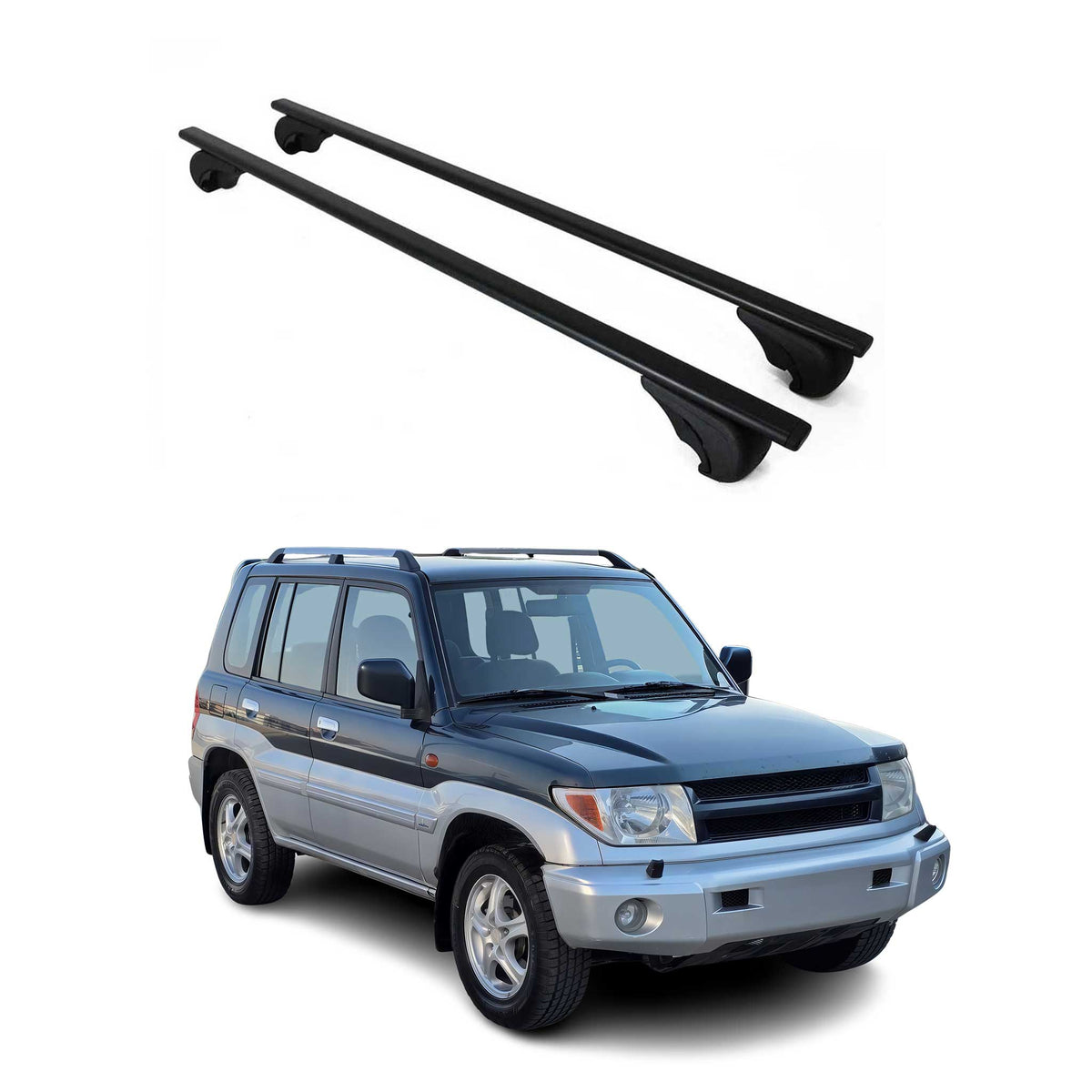 Dachträger Grundträger für Mitsubishi Pajero Sport 1997-2008 75kg Stahl Schwarz