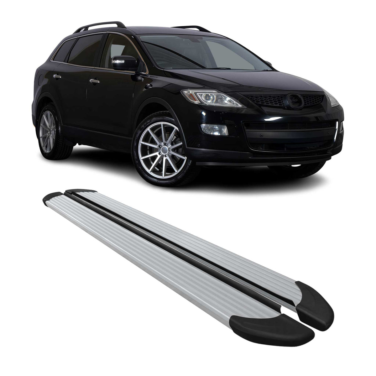 Seitenschweller Trittbretter Schweller für Mazda CX-9 2010-2019 Aluminium Silber
