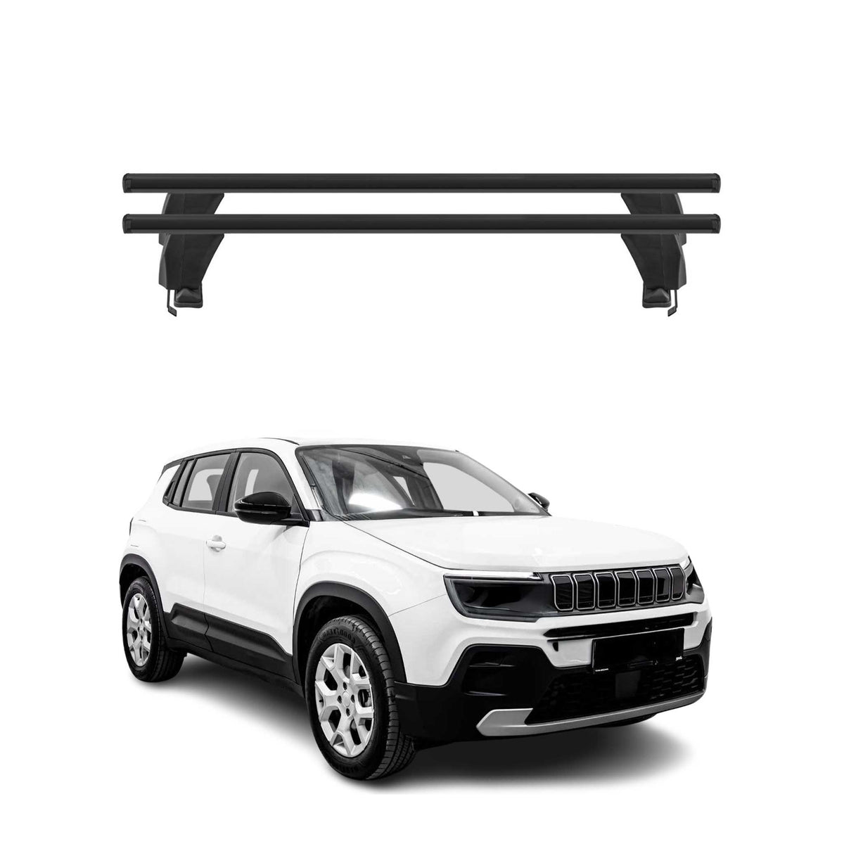 Menabo Dachträger Grundträger für Jeep Avenger 2023-2026 Alu Schwarz 2tlg