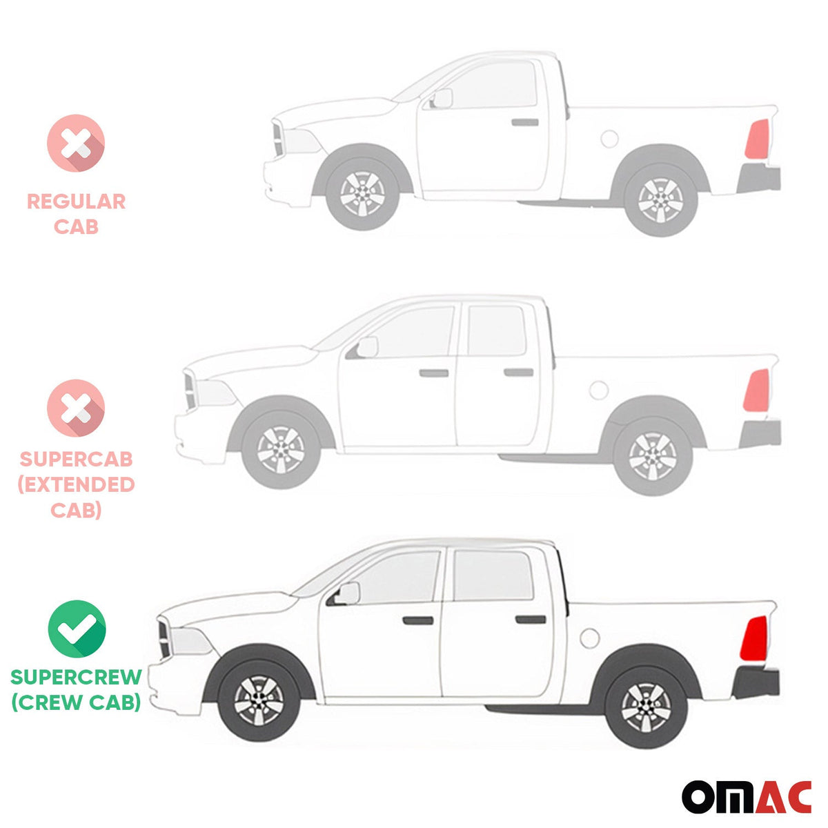 OMAC Gummi Fußmatten für Ford Ranger 2015-2022 DoubleCab Schwarz 4tlg