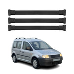 Dachträger Grundtäger für VW Caddy 2004-2020 75kg Aluminium Schwarz 3 tlg