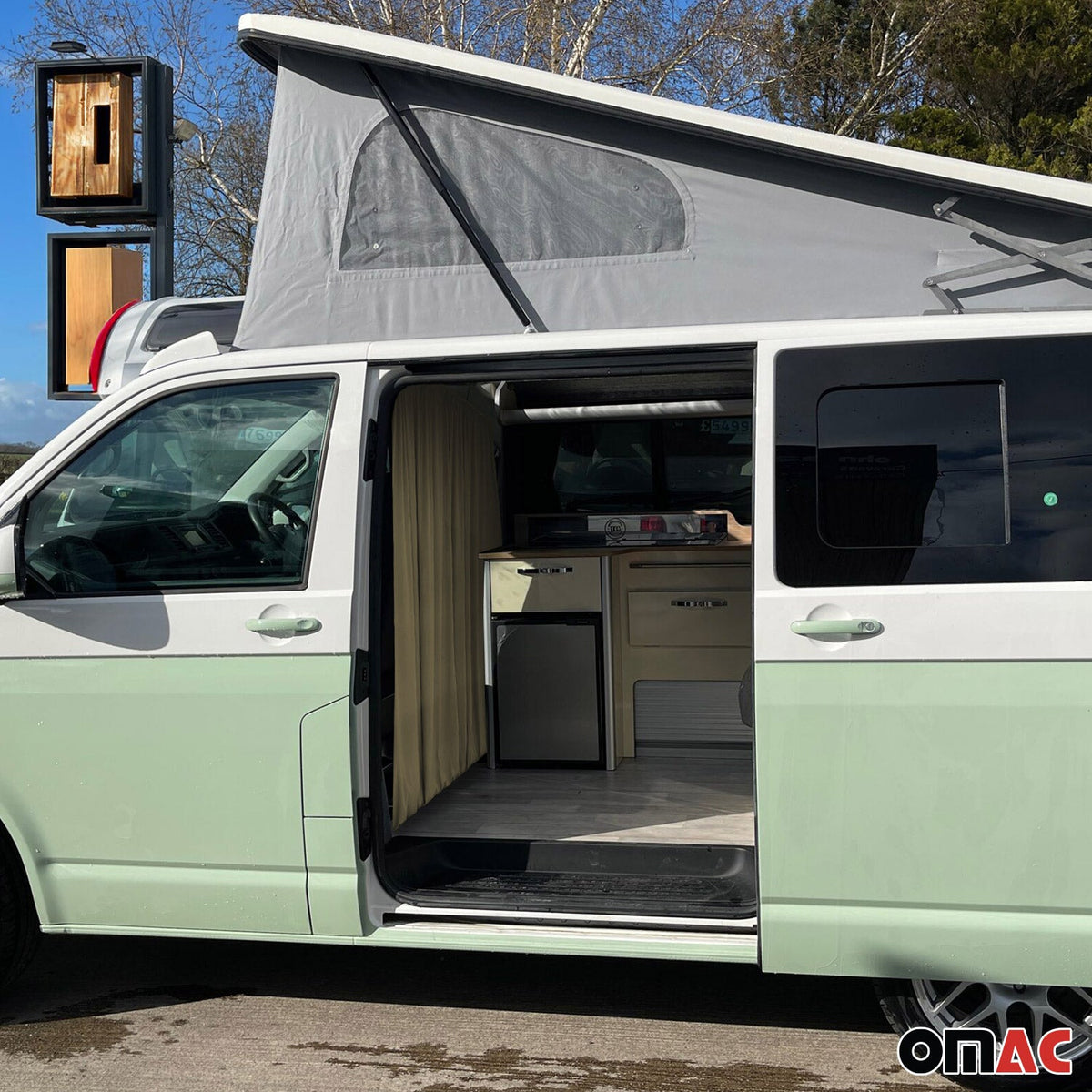 Maß Gardinen für MAN TGE H3 Fahrerhaus Abtrennung Sonnenschutz Beige