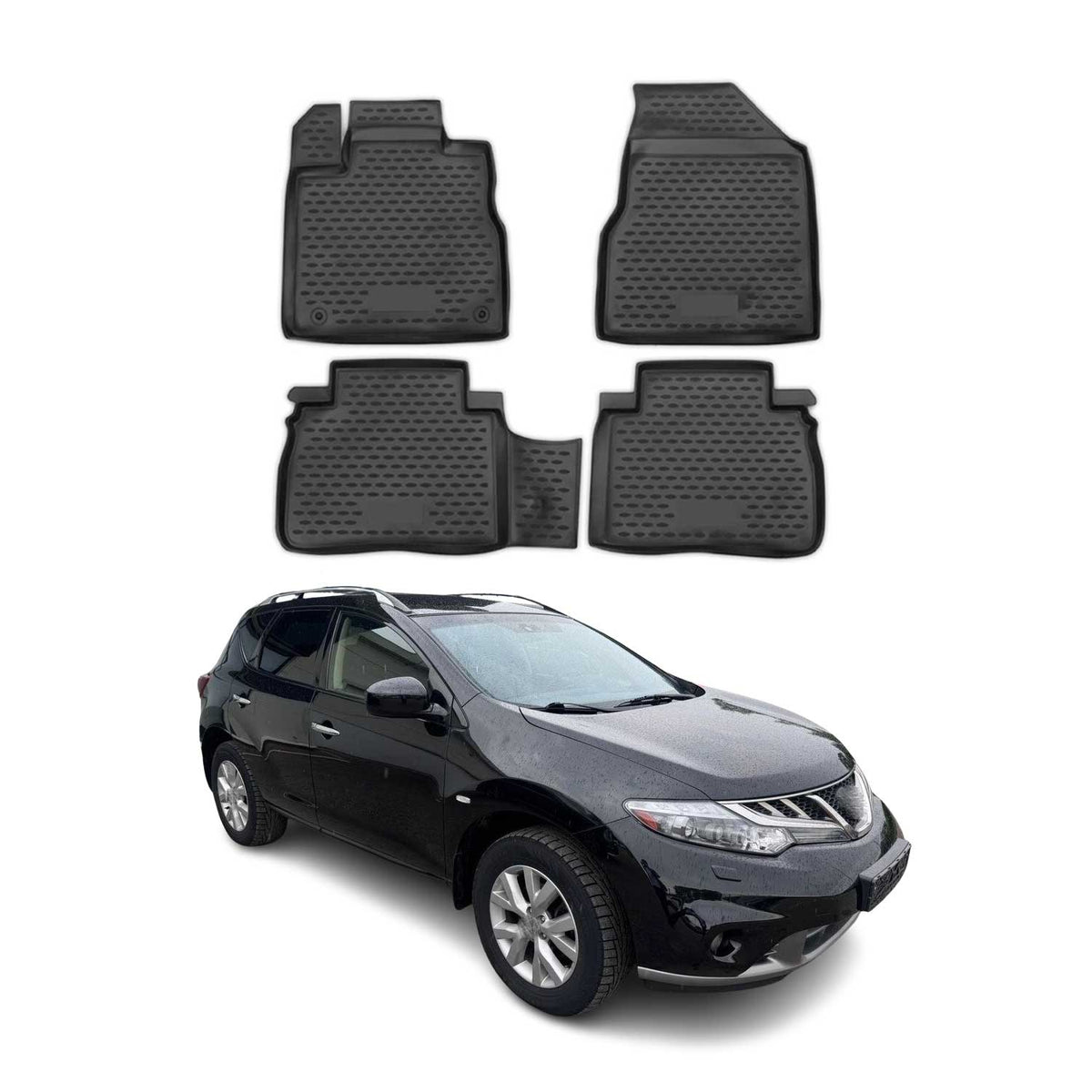 OMAC Gummimatten Fußmatten für Nissan Murano 2009-2014 TPE Automatten Schwarz 4x