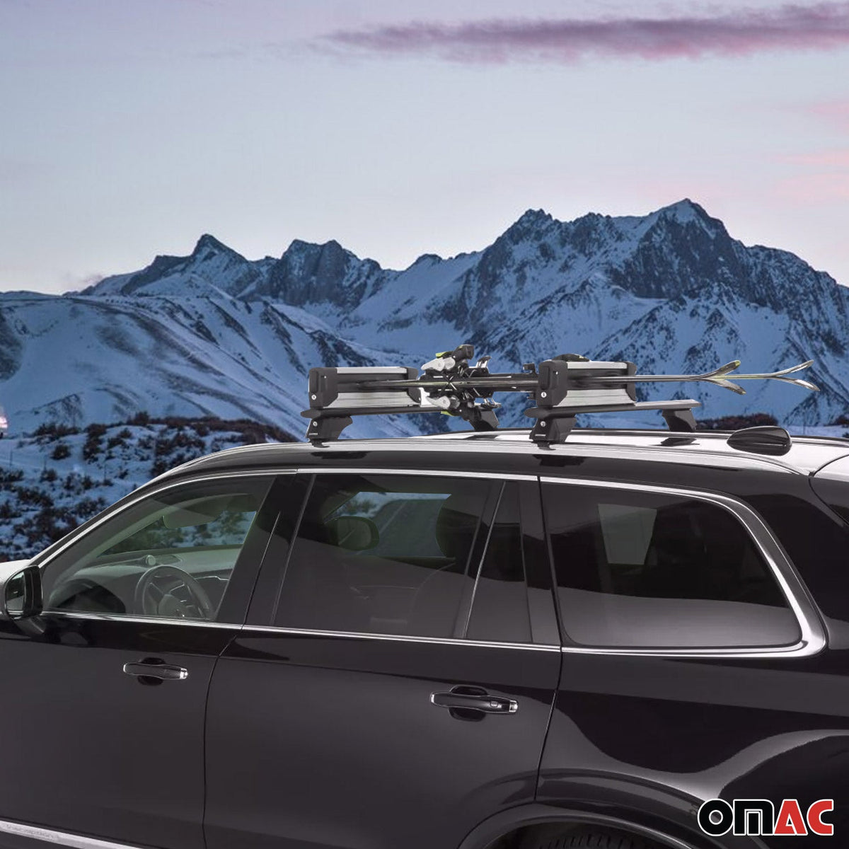 Menabo Skiträger Snowboard Träger Universal Abschließbar Schwarz 2x
