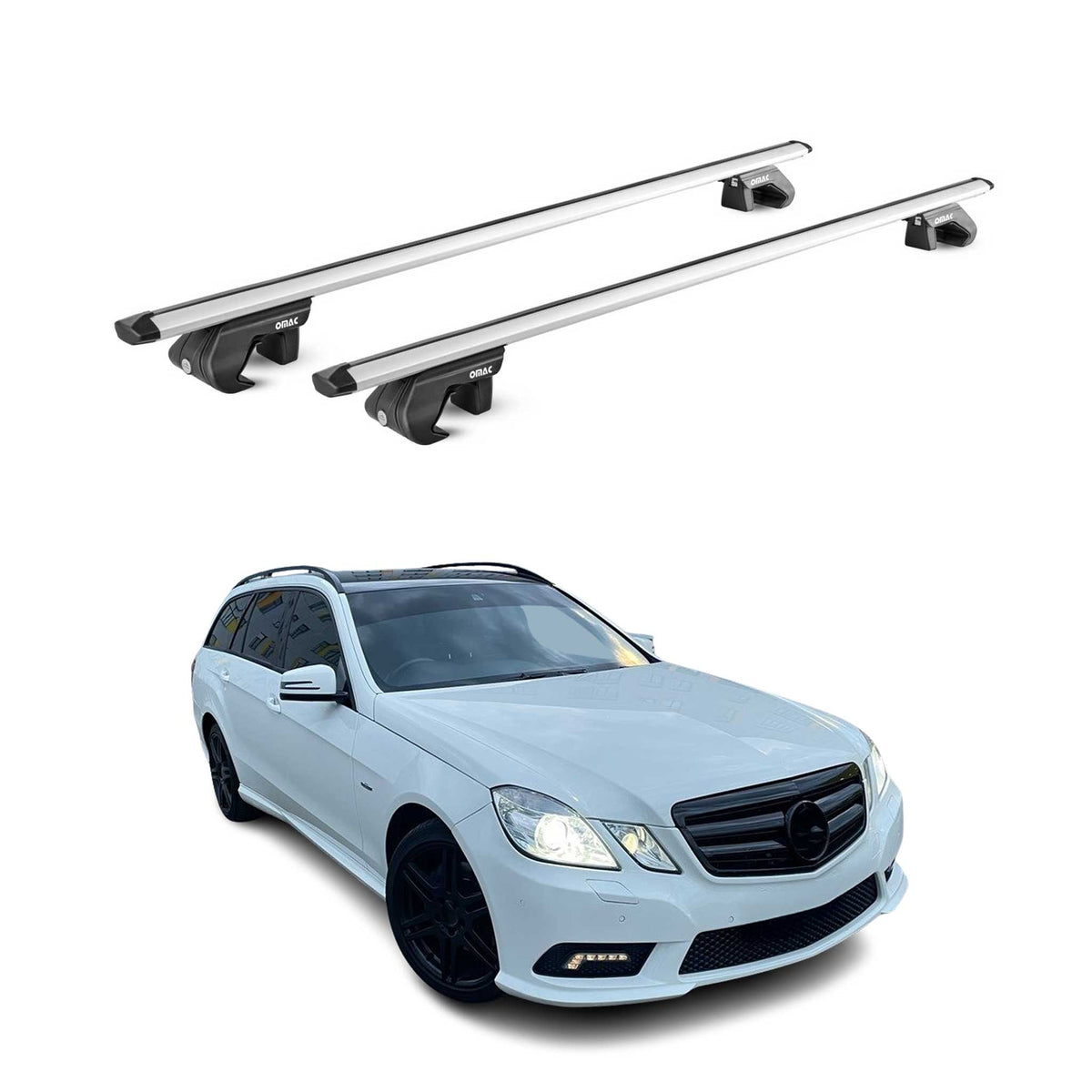 Dachträger für Mercedes Classe E Kombi S212 2009-2016 5 tür 90kg Alu ABE Silber