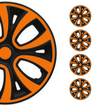 4x Radzierblende Radkappen für 14" Zoll Stahlfelgen Orange Matt Schwarz