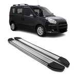 Alu Seitenschweller Trittbretter für Fiat Doblo 2010-2021 Kurzer Silber 2tlg