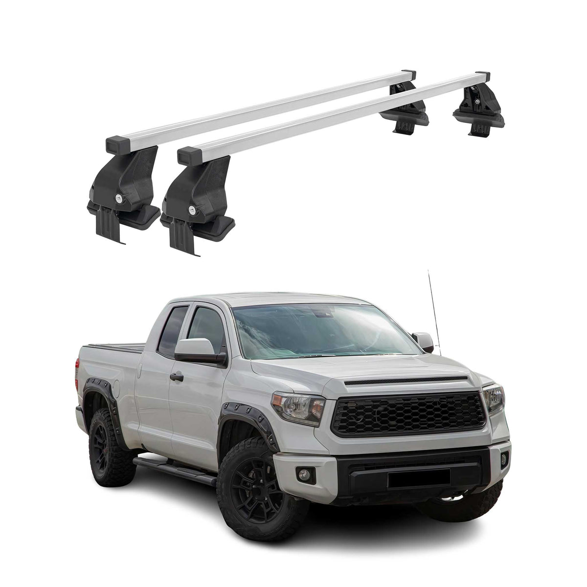 Menabo Dachträger für Toyota Tundra XK50 mk2 2014-2021 FL 50kg Stahl Silber 2x