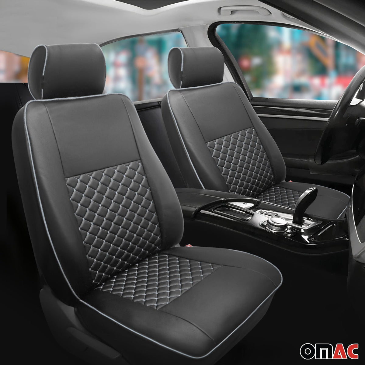 Sitzbezüge Schonbezüge für Ford Transit 2000-2014 Kunstleder Schwarz Weiß 1tlg