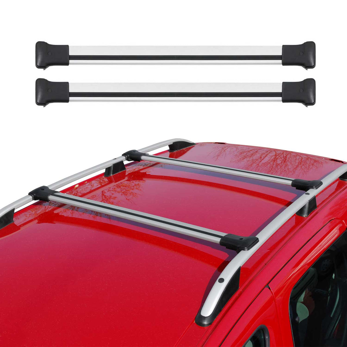 Dachträger Grundtäger für Citroen Jumpy 2007-2017 75kg Aluminium Silber 2 tlg