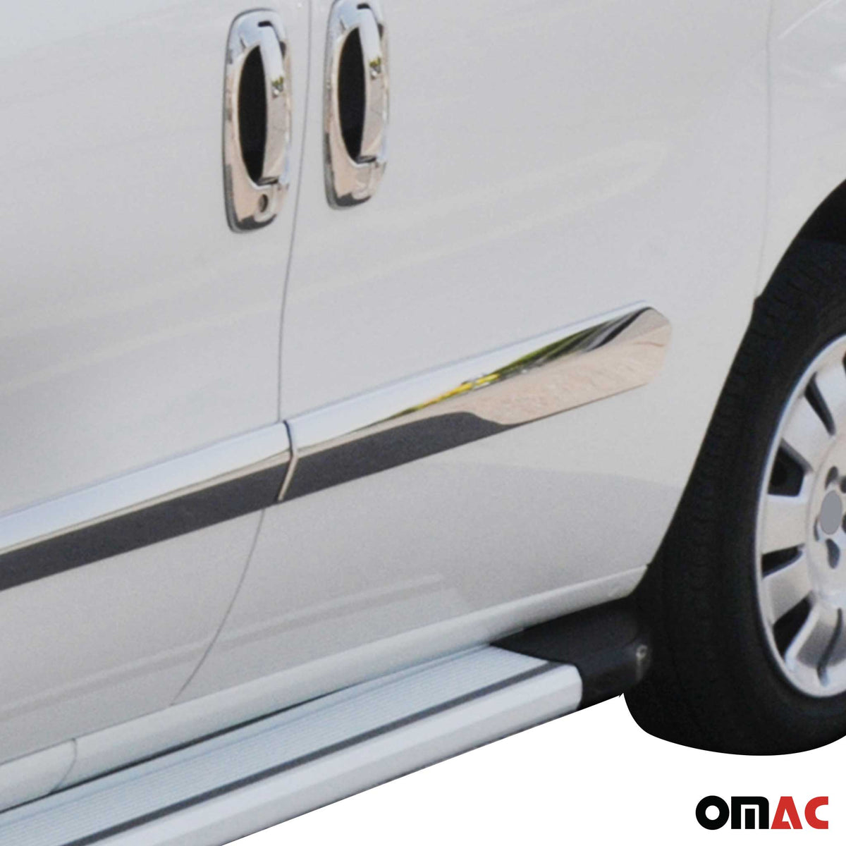 Seitentürleiste Türleisten Türschutzleiste für Fiat Doblo Opel Combo D Chrom 4x