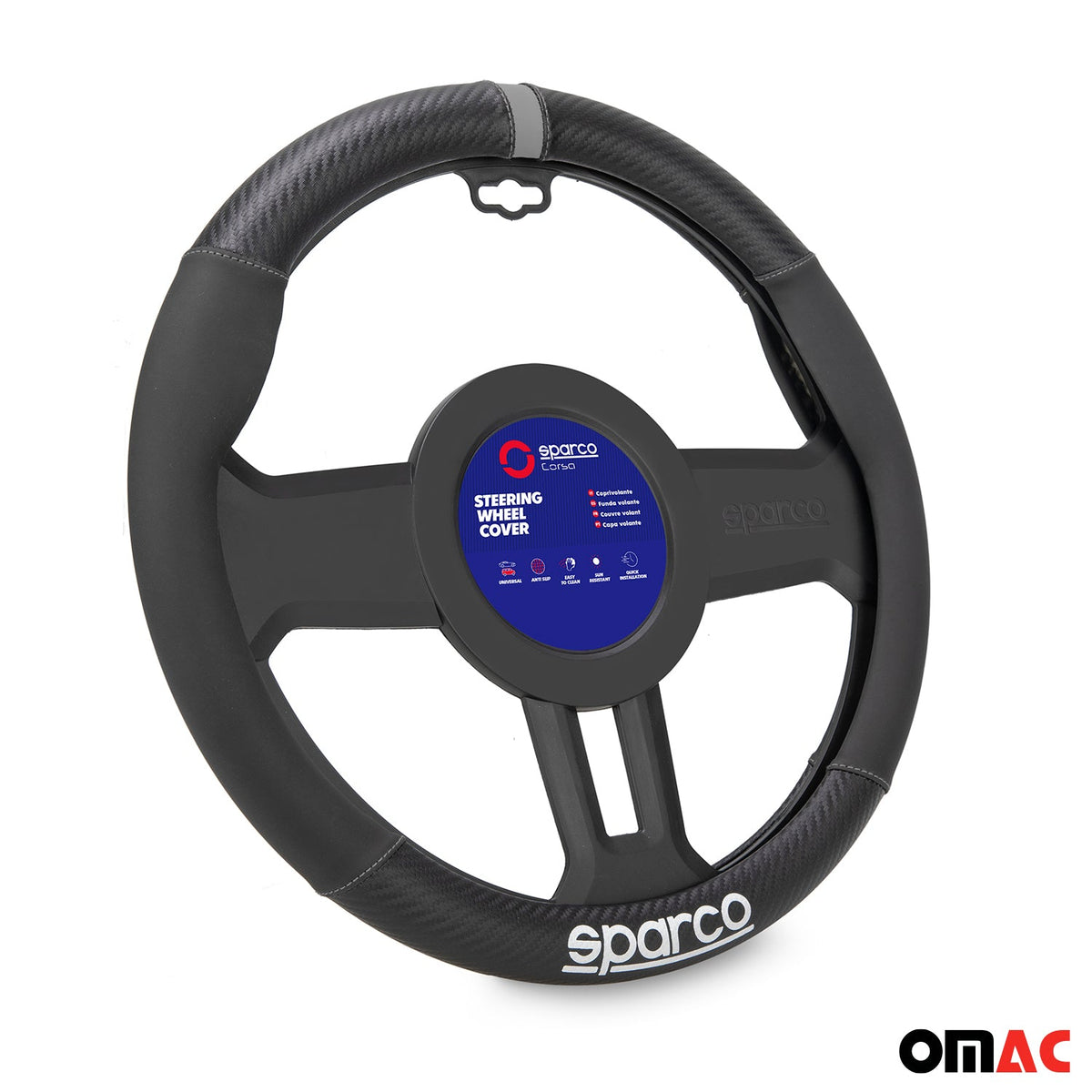 SPARCO Lenkradbezüge Lenkradschoner Lenkradschutz Lenkrad Schwarz Grau Gummi