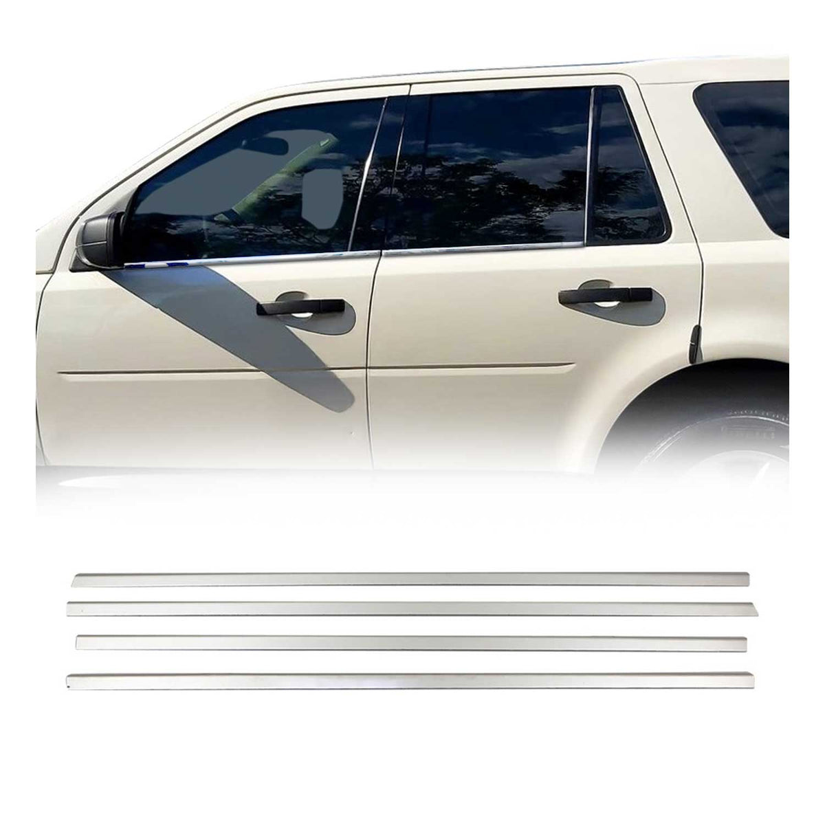 Fensterleisten Zierleisten für Land Rover Freelander 2007-2011 Edelstahl 4tlg