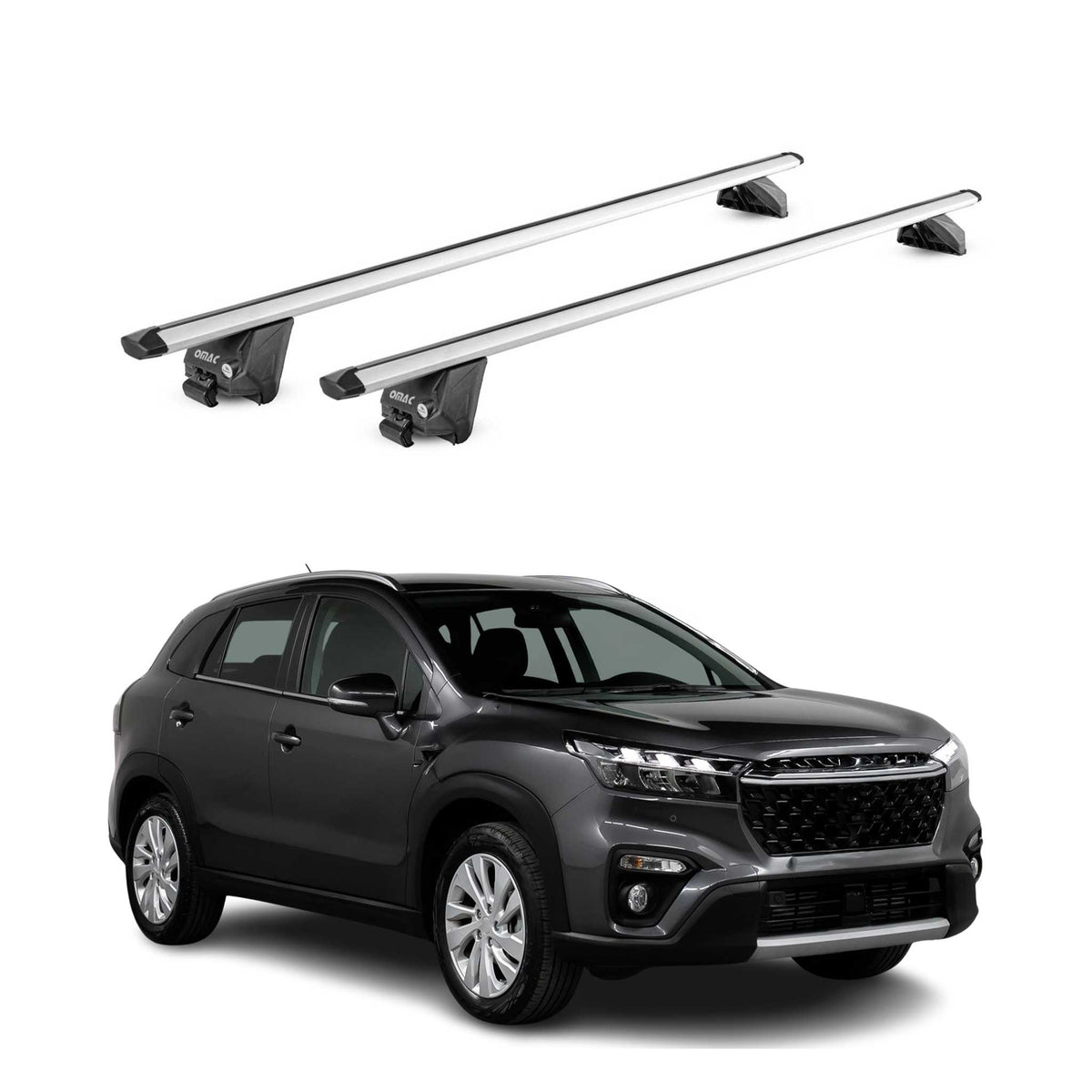 Dachträger Grundtäger für Suzuki S-Cross 2022-2026 100kg Alu Silber 2tlg ABE Namma Markt