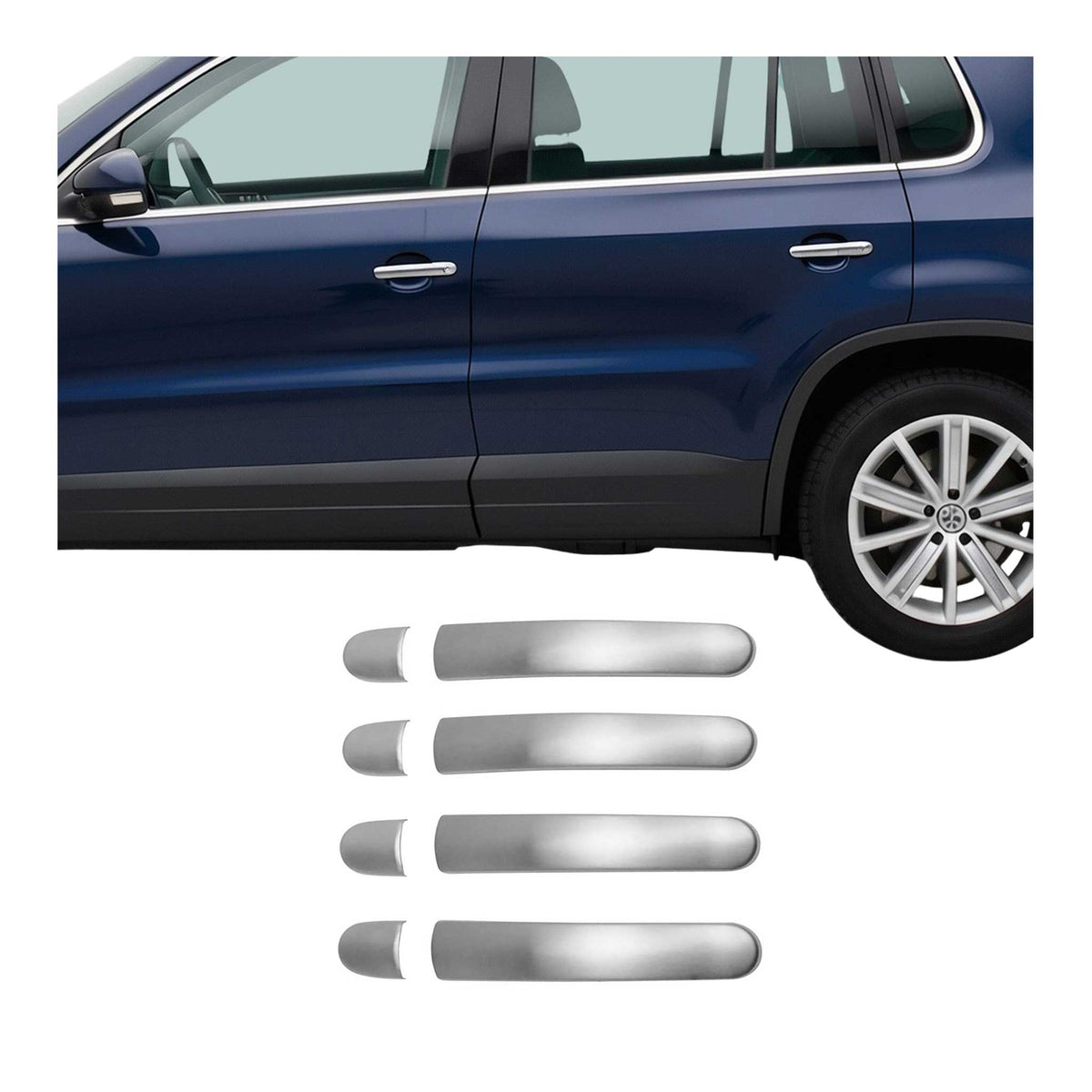 Türgriff Blende Chrom für VW Tiguan 2007-2016 Gebürstet Silber 8x