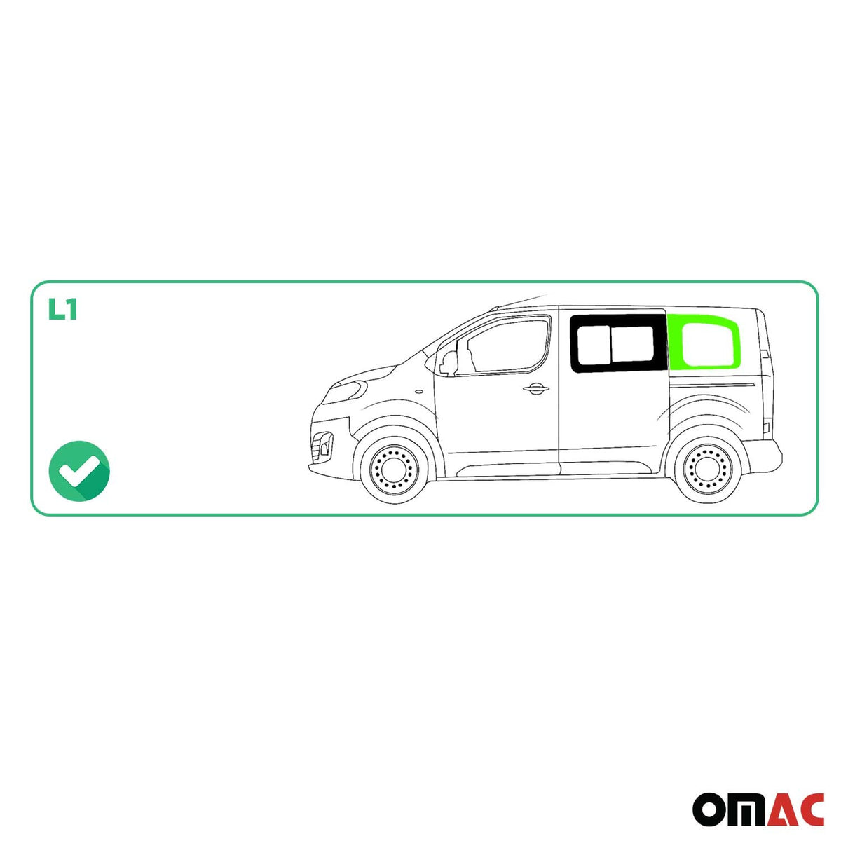 Seitenfenster Auto für Fiat Scudo Ulysse 2022-2026 Schiebetür Links L1