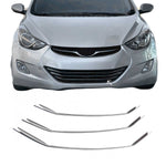 Kühlergrill Leisten Grillleisten für Hyundai Elantra 2011-15 Edelstahl Chrom 3x