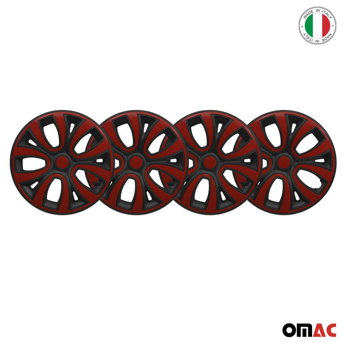 4x Radzierblenden Radblenden Radkappen für 14" Zoll Stahlfelgen Rot Schwarz