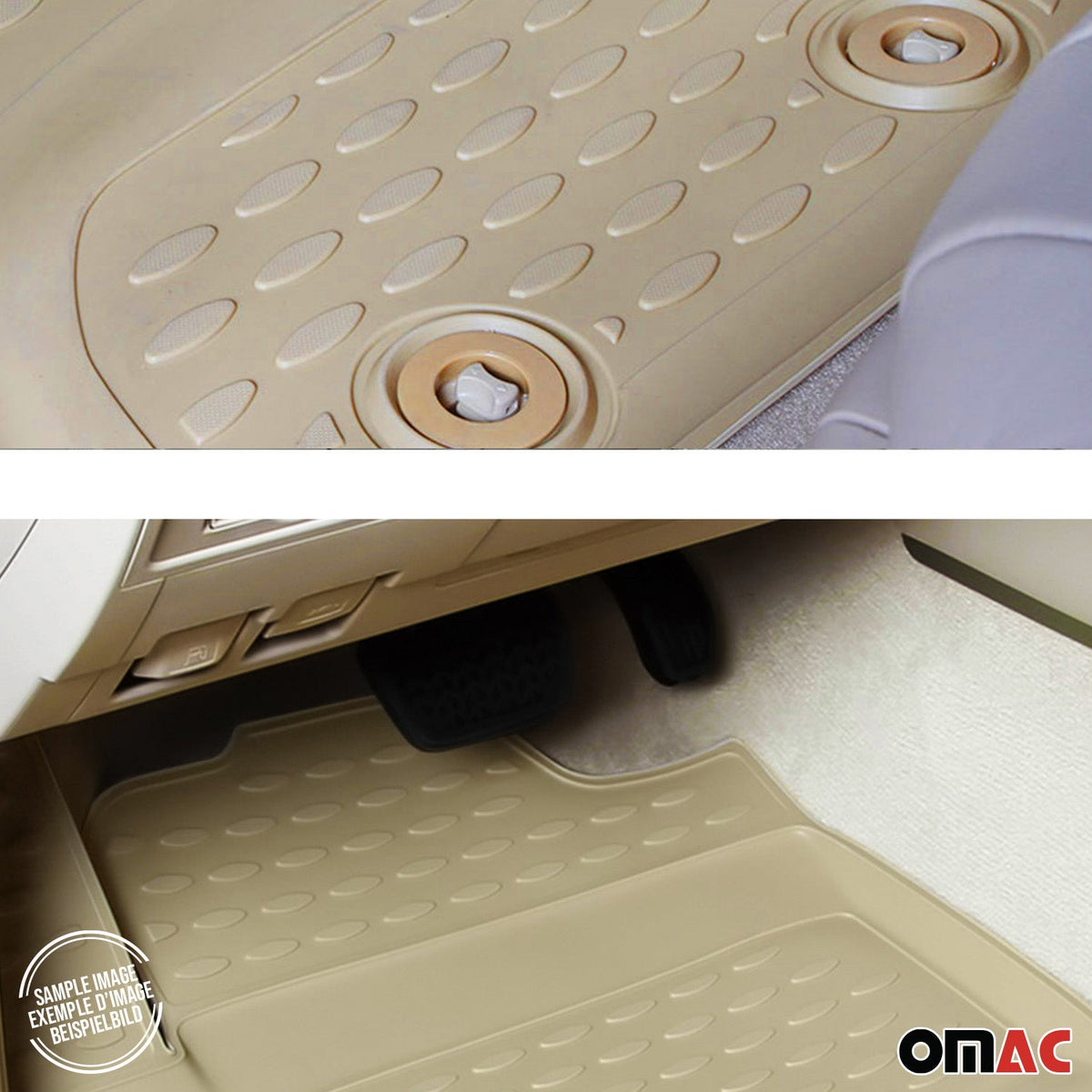 OMAC Gummimatten Fußmatten für BMW X6 E71 E72 2007-2014 TPE Automatten Beige 4x