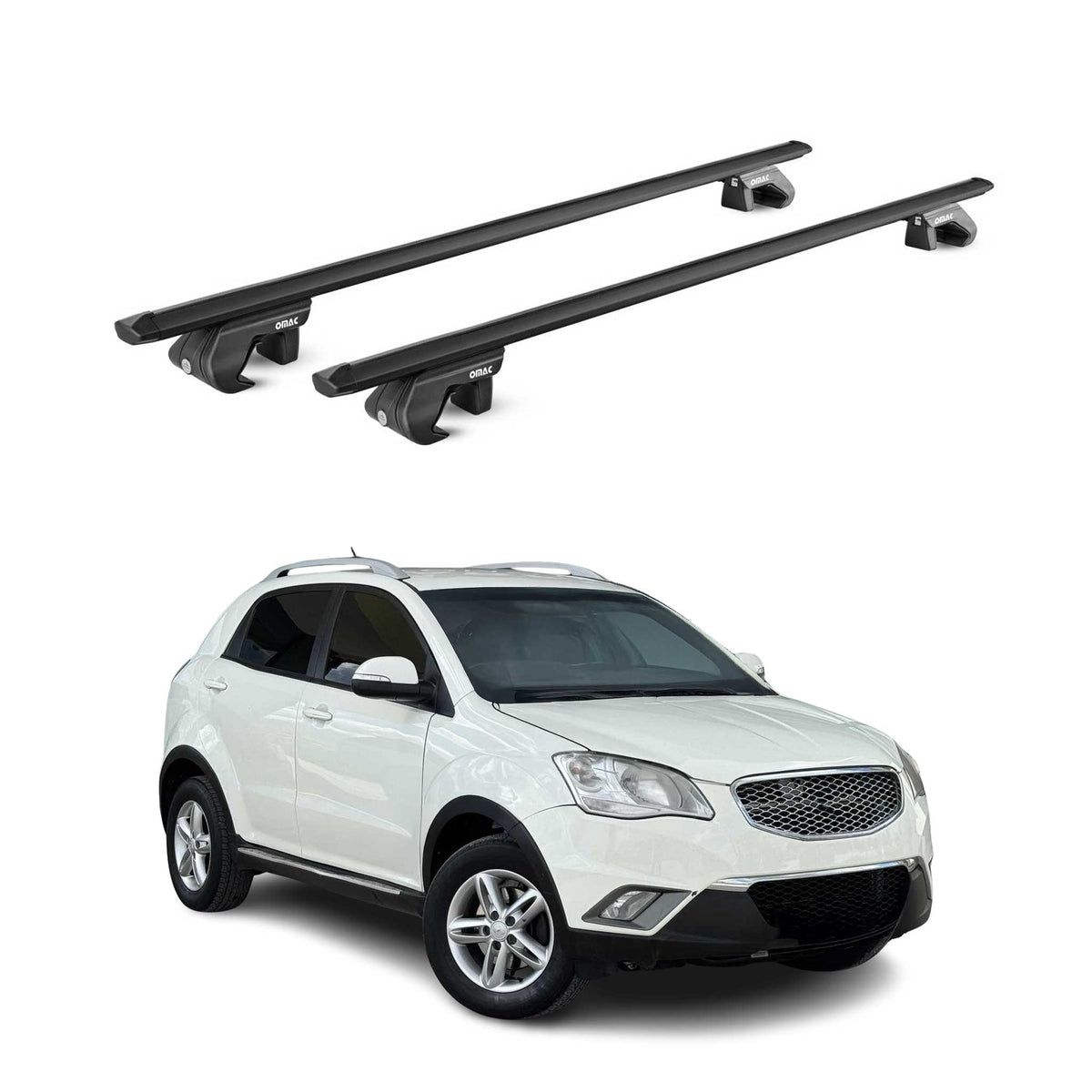 Dachträger Grundtäger für Ssangyong Korando 2010-2019 90kg Alu Schwarz 2 tlg ABE