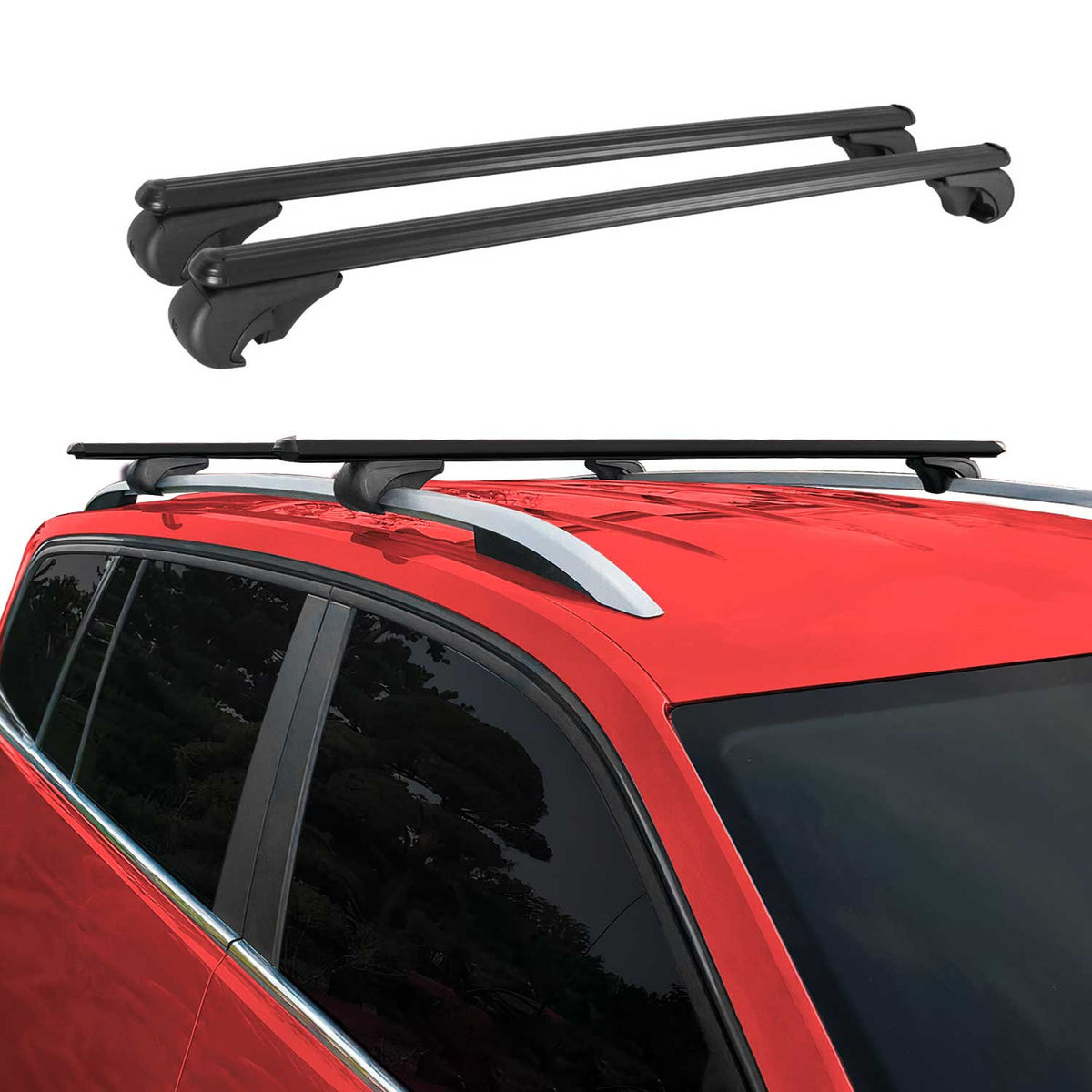 Dachträger Grundtäger für MG ZT-T 2002-2005 75kg Aluminium Schwarz 2 tlg