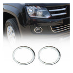 Nebelscheinwerfer Rahmen Umrandung für VW Amarok Trendline 2010-2012 Ringe Chrom