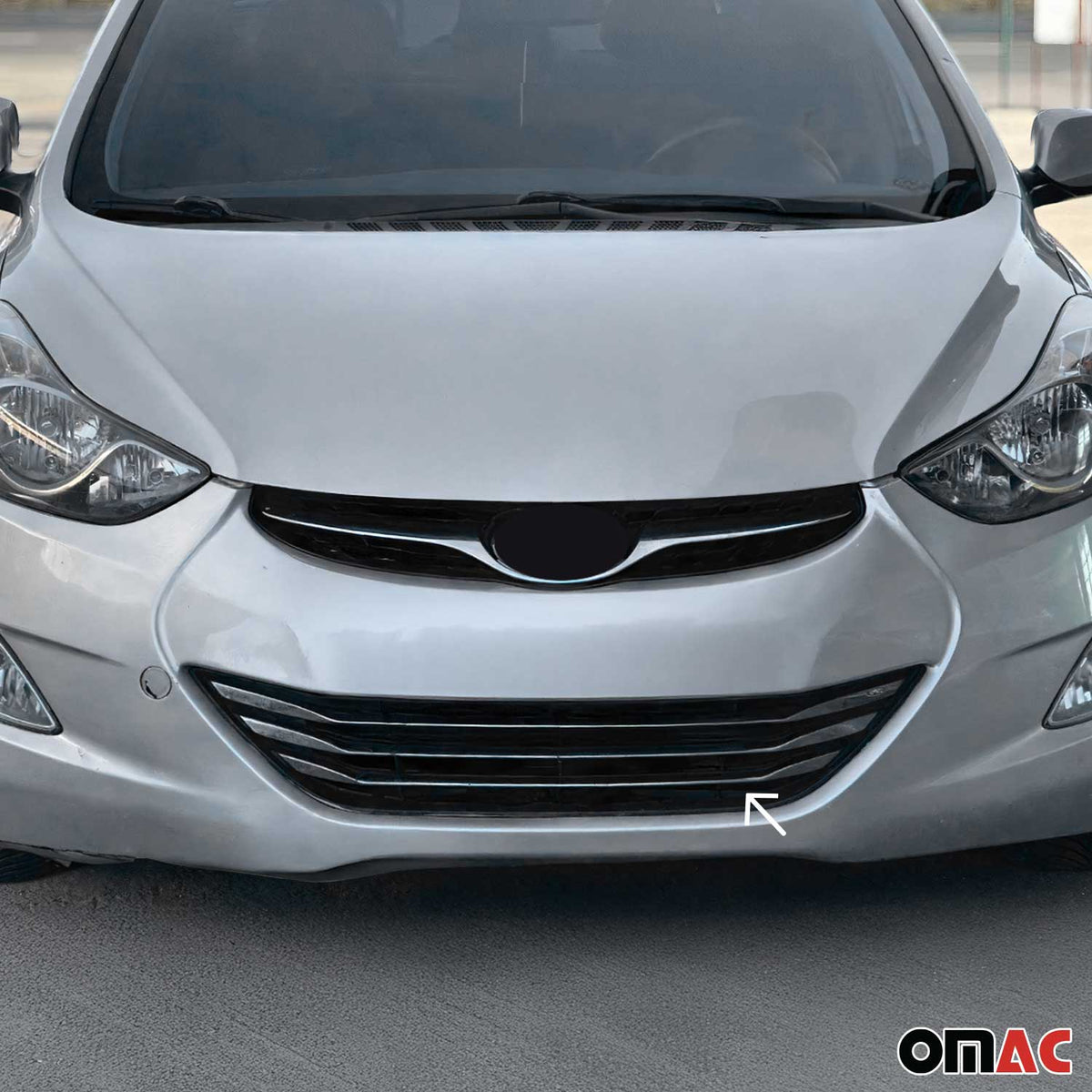Kühlergrill Leisten Grillleisten für Hyundai Elantra 2011-15 Edelstahl Chrom 3x