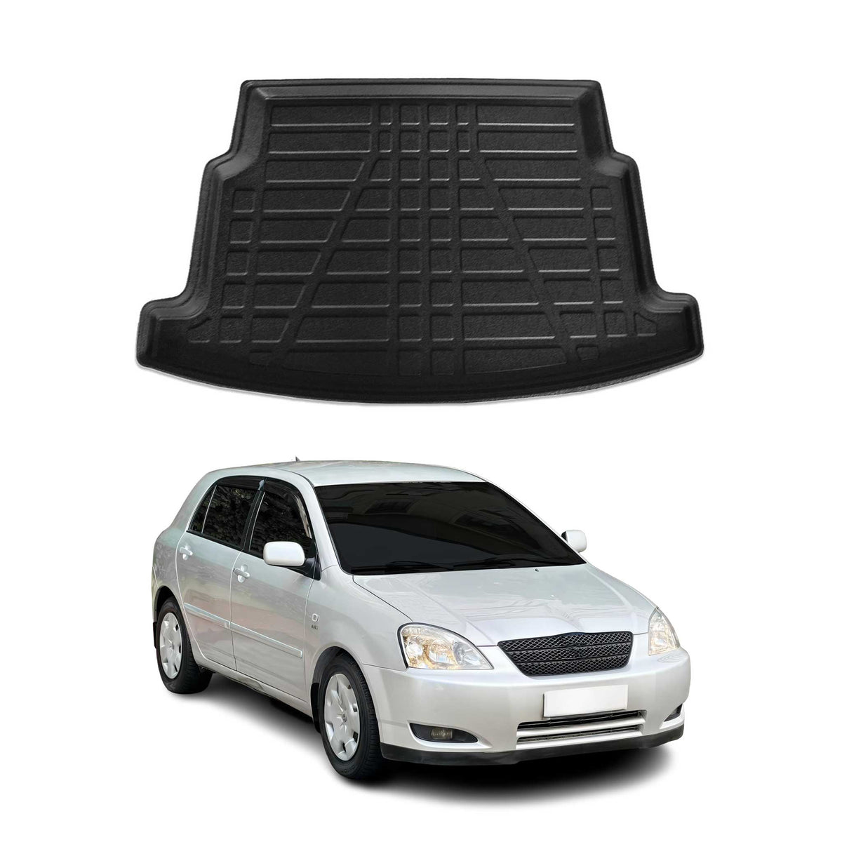 Kofferraumwanne Laderaumwanne für Toyota Corolla mk9 Schrägheck 2002-2007 Gummi