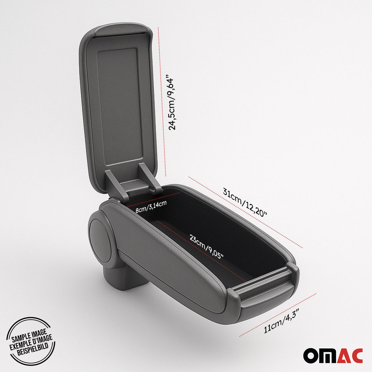 Mittelarmlehne Armlehne für Skoda Rapid Limo 2012-2019 PU-Leder ABS Grau