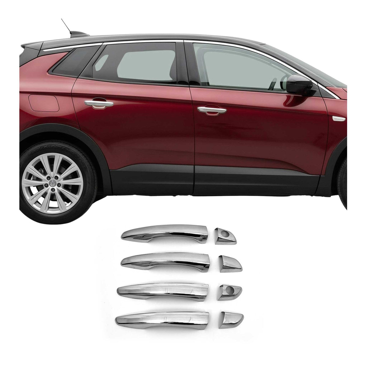 Chrom Türgriff Blende für Peugeot 3008 2017-2022 4Tür H2 Edelstahl 8tlg