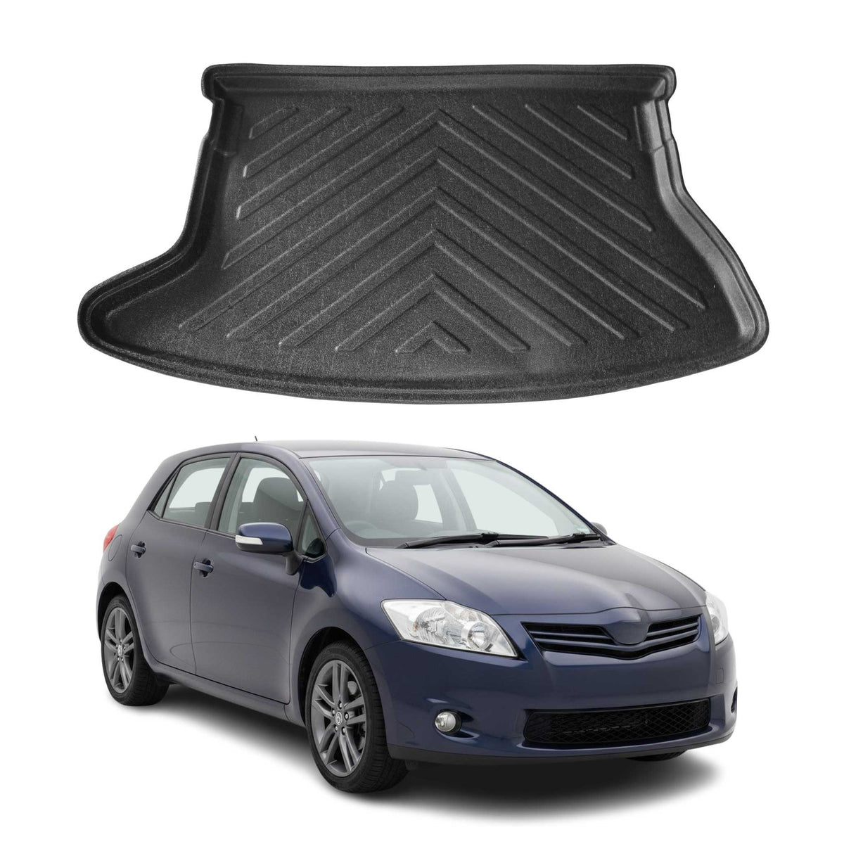 Kofferraumwanne Laderaumwanne für Toyota Auris I Schrägheck 2006-12 TPE Schwarz