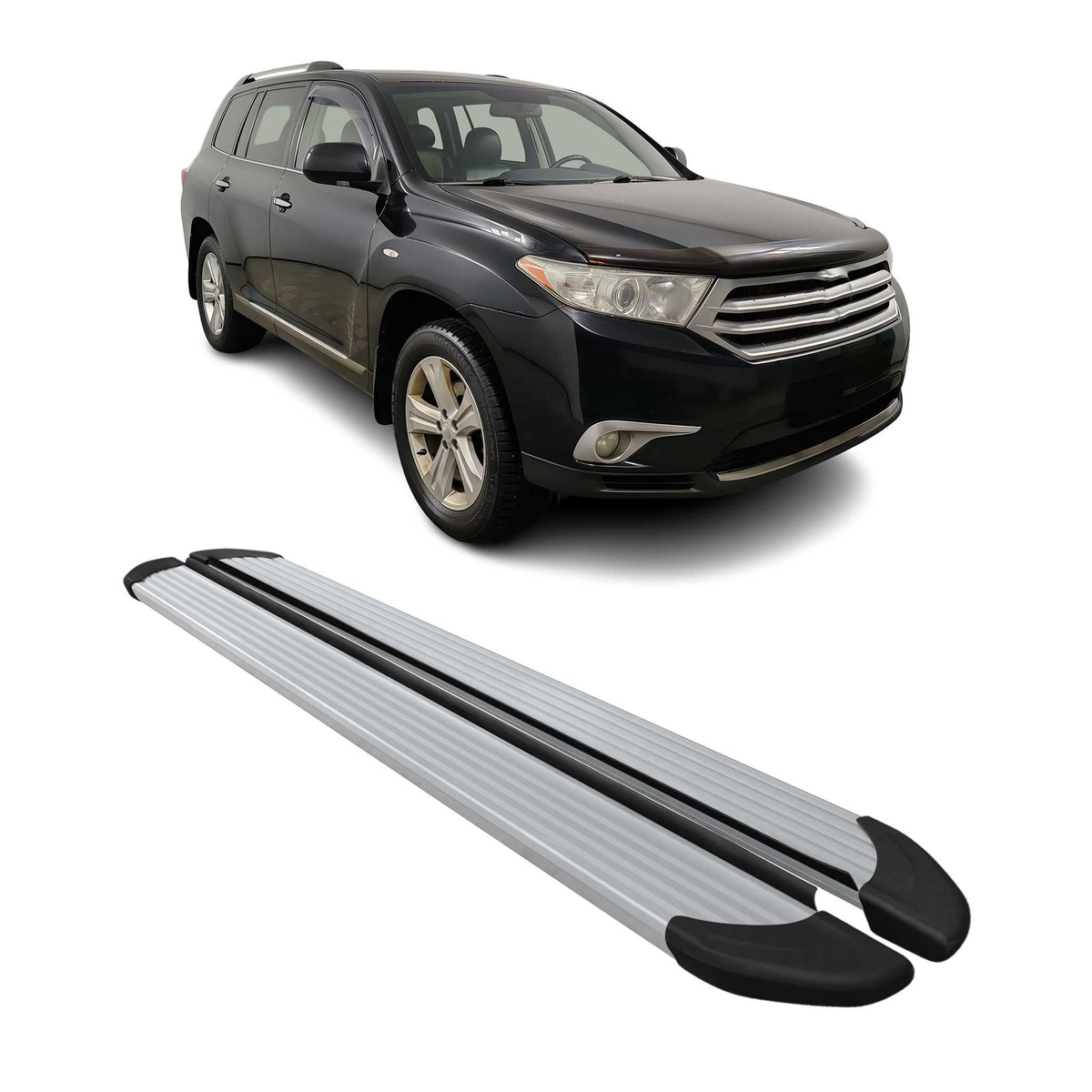 Seitenschweller Trittbretter Schweller für Toyota Highlander 2007-2013 Alu Grau