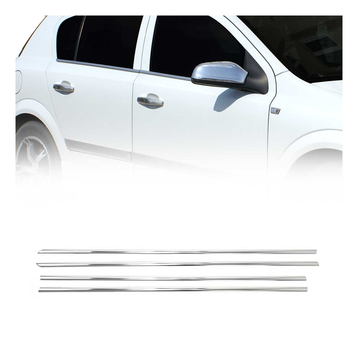 Fensterleisten Zierleisten für Opel Astra H 2009-2013 Edelstahl Chrom 4tlg