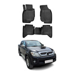 OMAC Gummimatten Fußmatten für Toyota Hilux 2011-2015 TPE Automatten Schwarz 4x