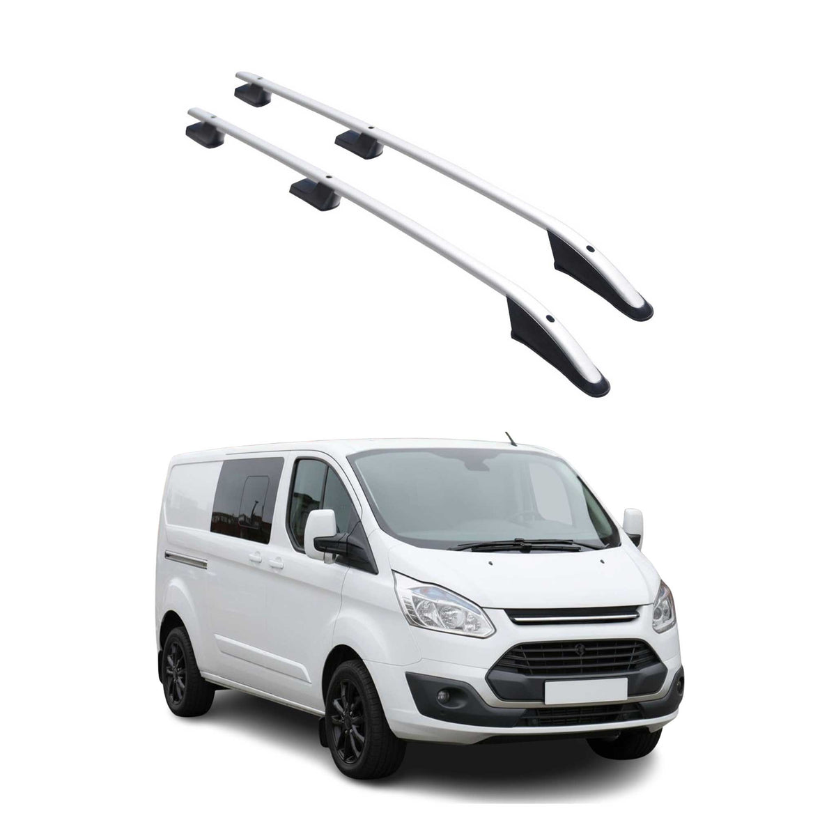 Alu Dachreling für Ford Transit Tourneo Custom 2012-2024 Langer L2 Grau