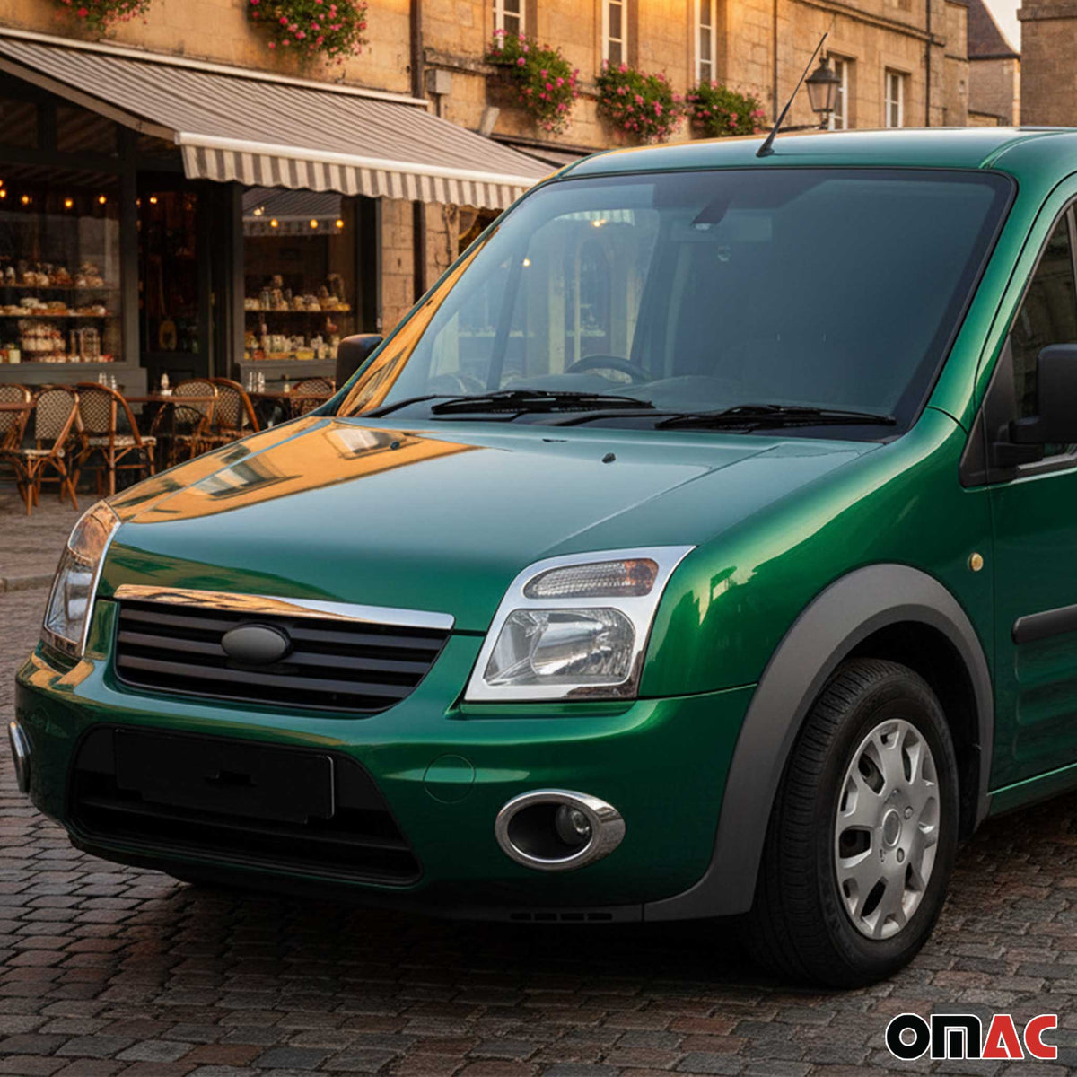 Scheinwerfer Leisten Scheinwerferblende für Ford Connect 2002-2014 Chrom ABS 2x