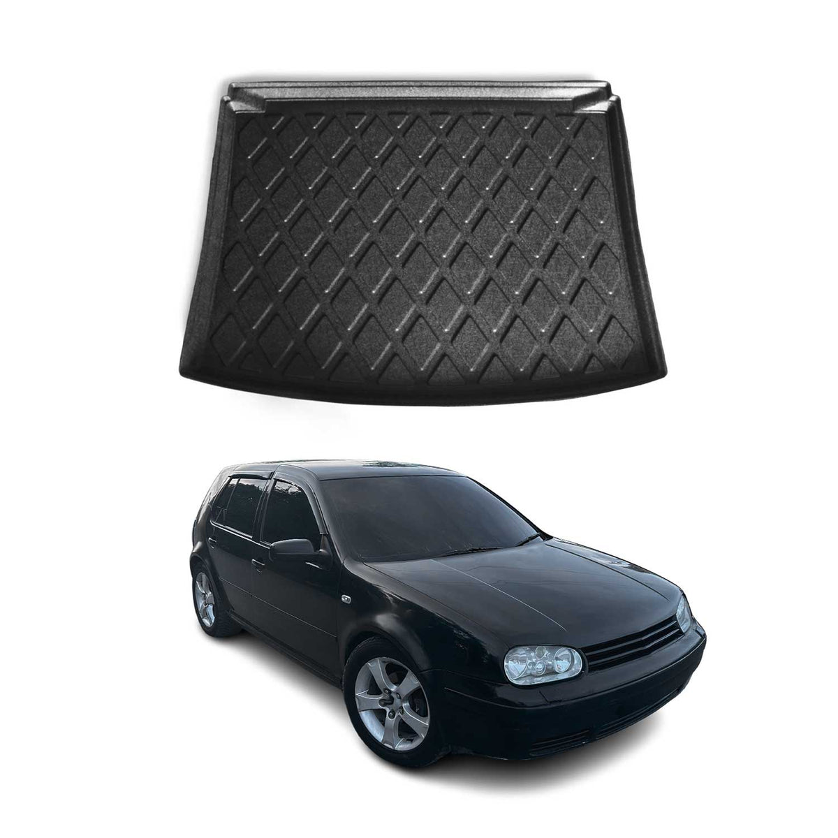 Kofferraumwanne Laderaumwanne für VW Golf 1998-2004 Gummi TPE Schwarz