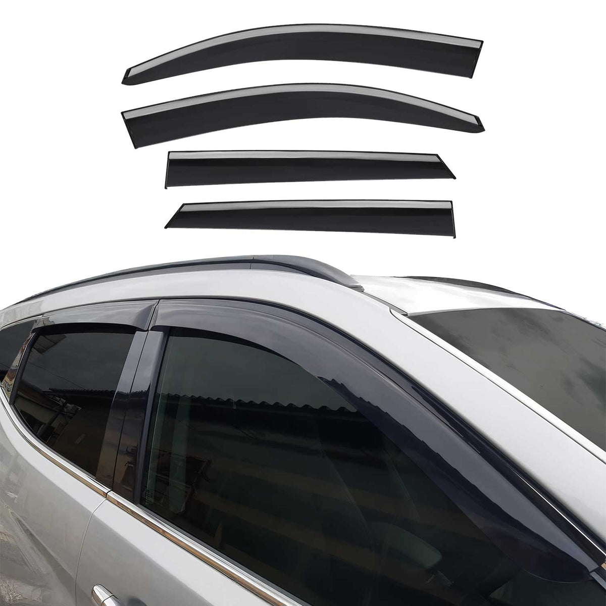 4x Windabweiser Regenabweiser für Hyundai Tucson 2015-2020 Dunkel Acryl