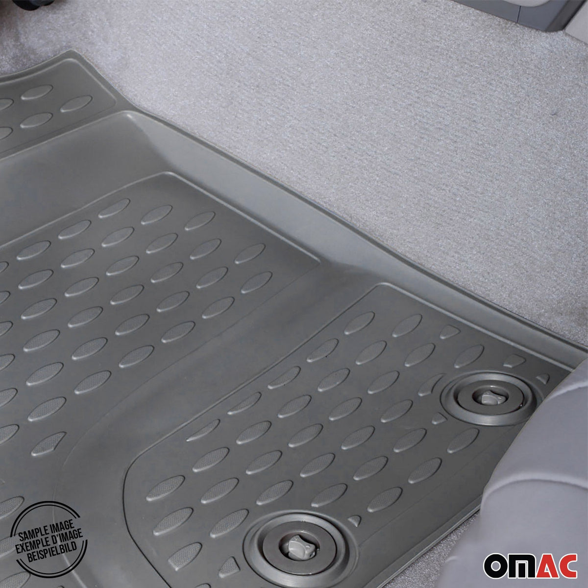 OMAC Gummimatten Fußmatten für VW Caddy 2007-2015 TPE Automatten Grau 4x